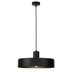 Stilvolle Pendellampe Rif Schwarz breiter Schirm