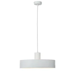 Stilvolle Pendellampe Rif Weiß breite Schirmform