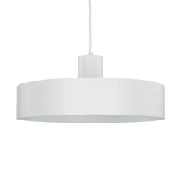 Stilvolle Pendellampe Rif Weiß breite Schirmform