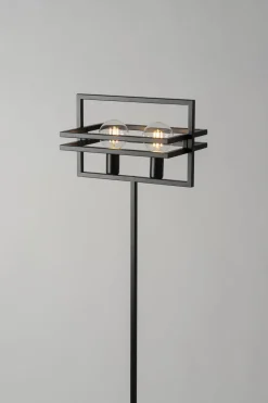 Stilvolle Stehlampe 2-flammig Metall Schwarz E27 162 cm