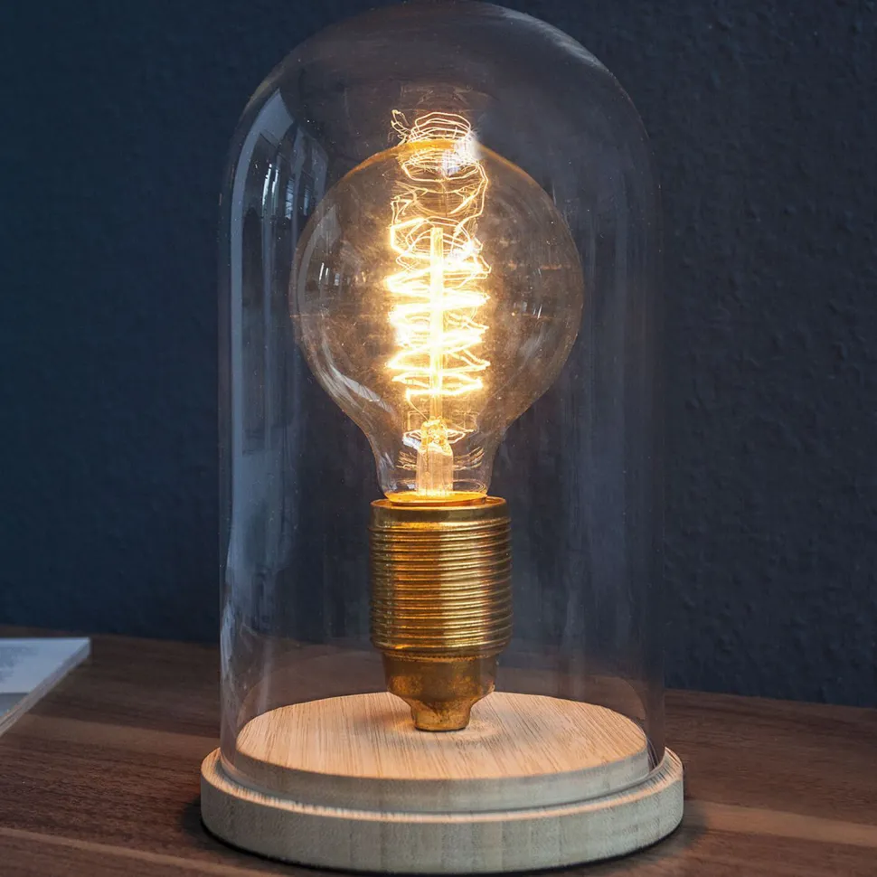 Stilvolle Tischlampe Bauhaus rund 20cm Edison Lampe