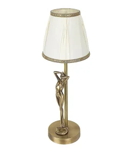 Stilvolle Tischlampe DONNE Klassisch Echt-Messing