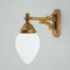 Stilvolle Wandlampe Echt-Messing Glas E27 Jugendstil