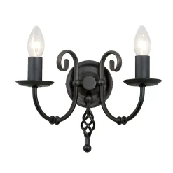 Stilvolle Wandlampe Metall Schwarz rustikales Design