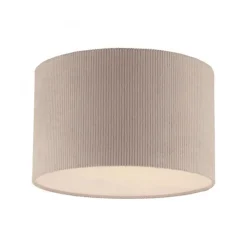 Stoff Deckenlampe blendarm Beige E27 Ø35 cm gemütlich
