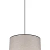 Stoff Hängelampe blendarm Schwarz Beige E27 Ø40 cm rund
