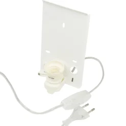 Stoff Wandleuchte mit Kabel Schalter Creme ALICE