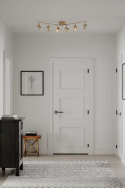 Strahler Metall GU10 verstellbar in Gold 124 cm lang Retro