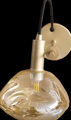 Stylische Wandlampe mit Schalter in Gold H:21 cm E14