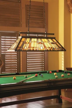 Tiffany Pendelleuchte Buntglas L120cm Billardlampe