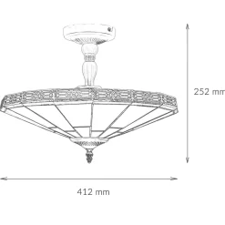 Tiffanylampe Decke Grün Weiß elegant