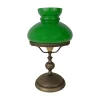 Tischlampe 39 cm Jugendstil Glas Messing in Bronze Antik Grün