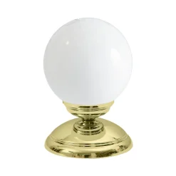 Tischlampe Glas Messing H: 17,5 cm Kugelschirm E14 klein
