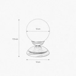 Tischlampe Glas Messing H: 17,5 cm Kugelschirm E14 klein