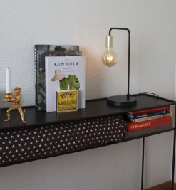 Tischlampe Glas Weiß matt 40 cm E27 Kabelschalter