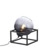 Tischlampe Glasschirm Rauchgrau Schwarz E27 23 cm klein