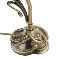 Tischlampe Glasschirm Weiß Echt-Messing Jugendstil