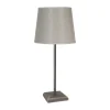 Tischlampe in Bronze matt Beige E27 45 cm Messing Stoff