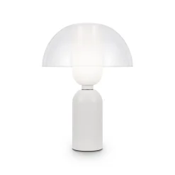 Tischlampe Keramik Glas Ø 30 cm 42,5 cm hoch Weiß E14