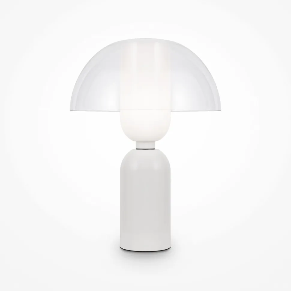 Tischlampe Keramik Glas Ø 30 cm 42,5 cm hoch Weiß E14