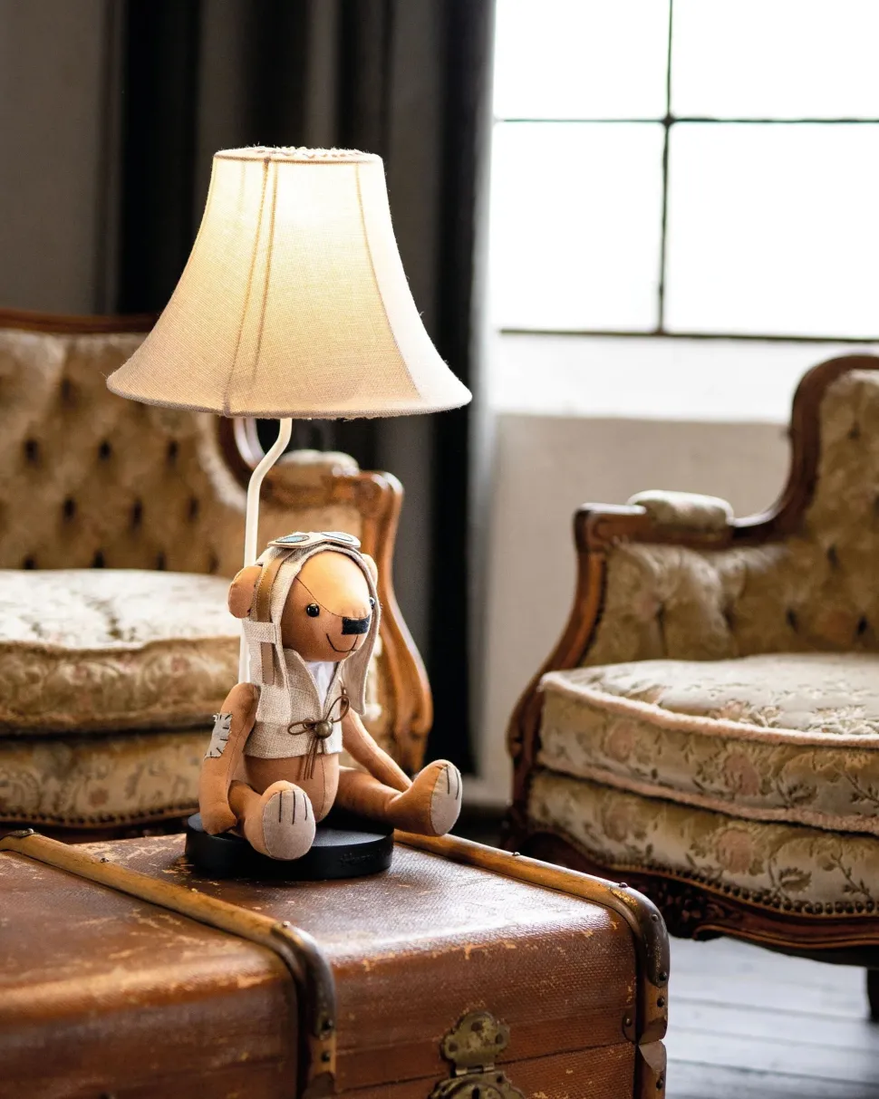 Tischlampe Kinderzimmer Wohnzimmer 61 cm Bär mit LED