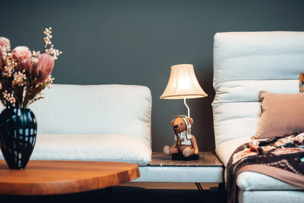 Tischlampe Kinderzimmer Wohnzimmer 61 cm Bär mit LED