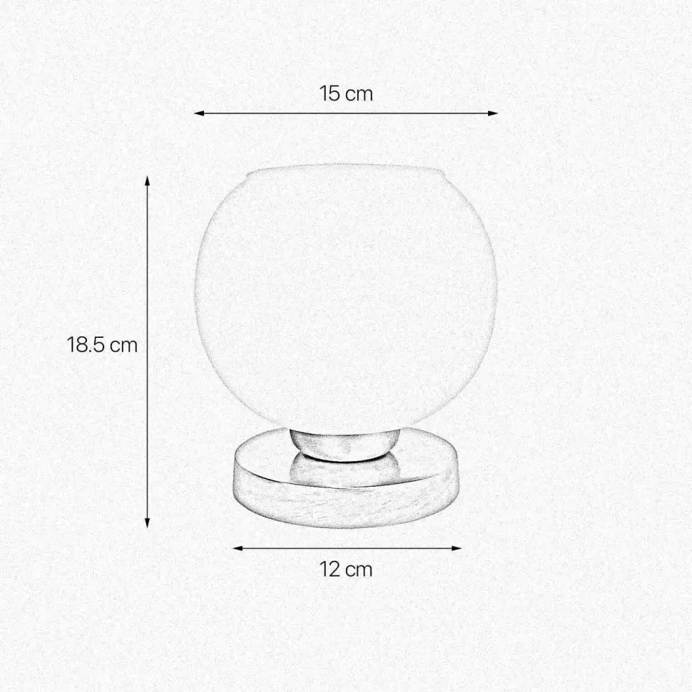 Tischlampe Kugel H: 18,5 cm Glas Messing in Weiß Bronze