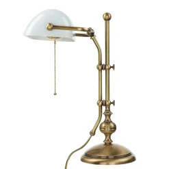 Tischlampe Messing in Bronze mit Glas Premium