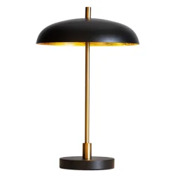 Tischlampe Metall Ø 28 cm 45 cm hoch Modern Schwarz Gold G9