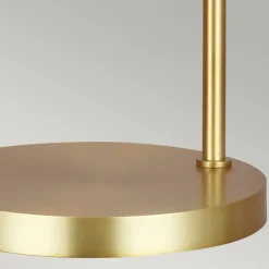 Tischlampe Metall 63,5 cm in Messing Weiß E27 Retro