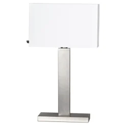 Tischlampe Metall Stoff 69,5 cm hoch E27 eckig Modern