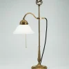 Tischlampe mit Zugschalter Messing Glas E27 blendarm