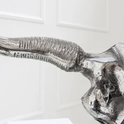 Tischlampe Modern Design Stierkopf Silber Schwarz