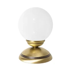 Tischlampe PASCAL H: 17,5 cm Kugelschirm Glas Messing E14