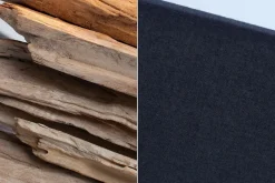 Tischlampe RIVER Treibholz Leinen Handarbeit Unikat