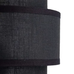 Tischlampe Schwarz 38 cm hoch Stoff Metall E27 GREET