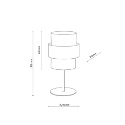Tischlampe Schwarz 38 cm hoch Stoff Metall E27 GREET