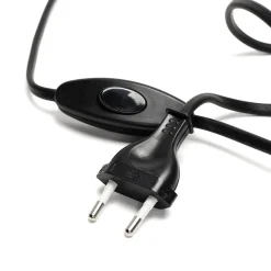 Tischlampe Schwarz E27 Metall Stoff 34 cm