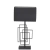 Tischlampe Schwarz Metall Stoff 52 cm E27 Modern