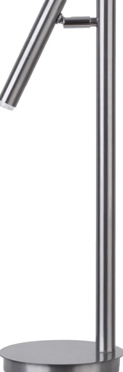 Tischlampe Silber Zylinder beweglich 48 cm G9 stilvoll