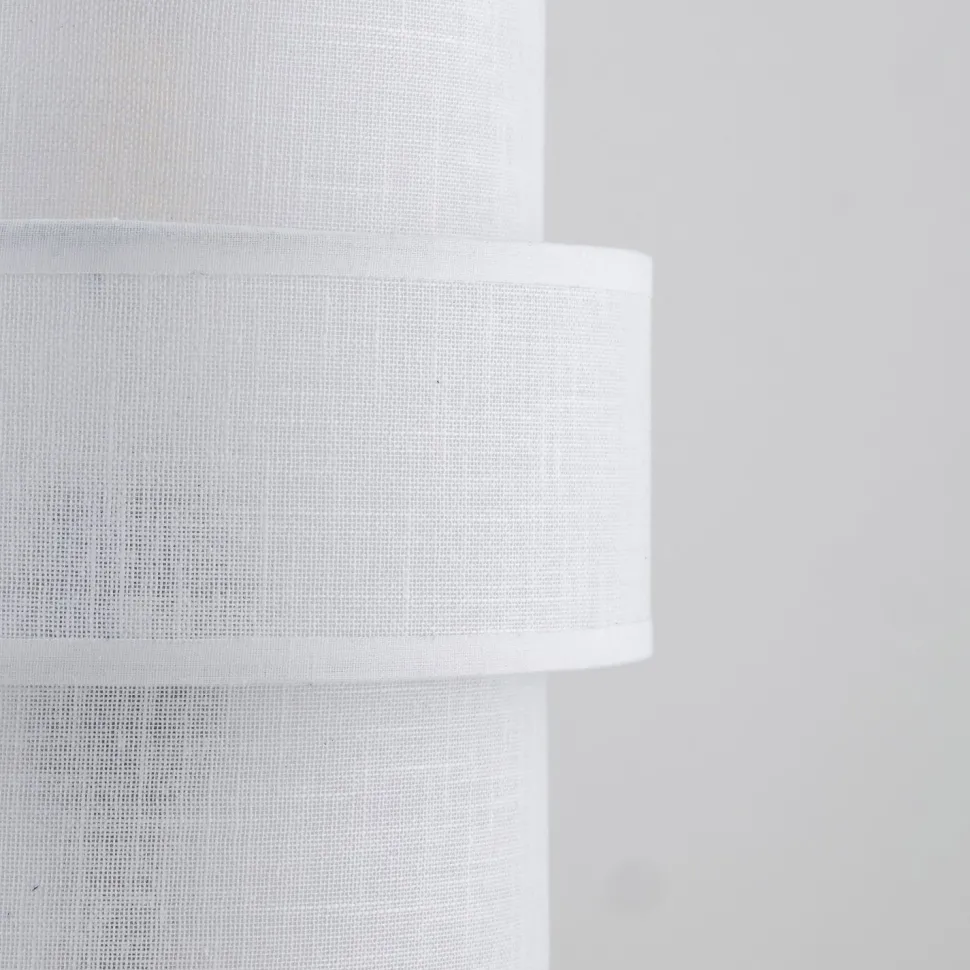 Tischlampe Stoff Metall 38 cm hoch Schwarz Weiß E27