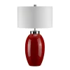 Tischlampe THALIE Rot Porzellan H:58cm Designlampe
