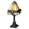 Tischlampe Tiffany Stil E14 30,5cm in Bronze antik Gelb