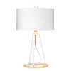 Tischlampe Weiß Gold 74 cm Metall Stoff Modern Design