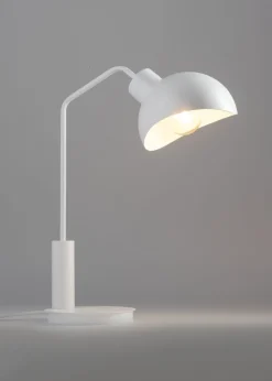 Tischlampe Weiß Metall Design 46 cm E27 Lesen Arbeiten
