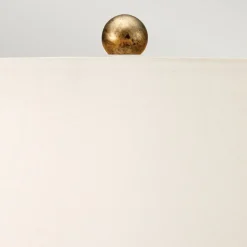 Tischleuchte 72 cm E27 in Bronze Elfenbein Stoff Metall