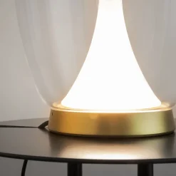 Tischleuchte Aluminium Glas LED Ø 20 cm 27,2 cm in Gold