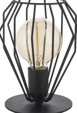 Tischleuchte Draht Schirm Schwarz Metall H22cm