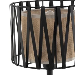 Tischleuchte E27 37 cm hoch Ø 20 cm rund Schwarz Braun