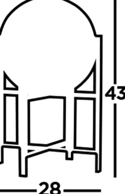 Tischleuchte E27 43 cm Schwarz Rauchgrau Glas Metall